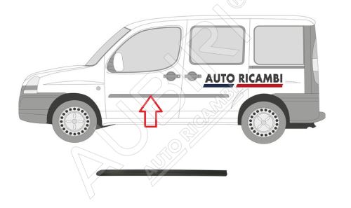 Rammschutzleiste Fiat Doblo 2000-2005 links, Haustür, Schwarz